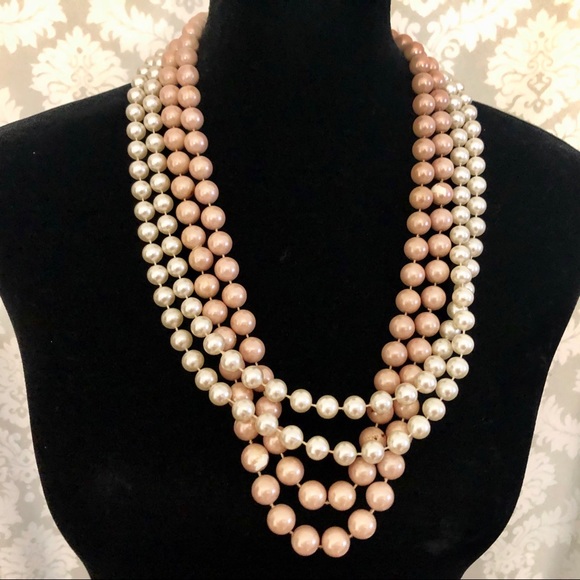 Jewelry - Two strands large faux pearls long necklaces EUC